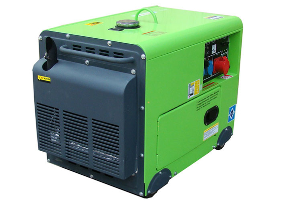4.5 kW dizel sessiz taşınabilir jeneratör yeşil renk% 100 Bakır 1 fazlı